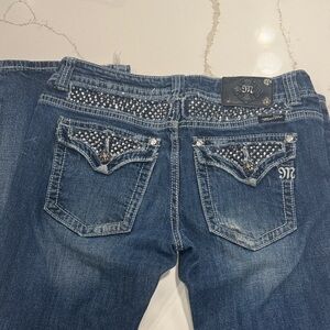 Miss Me Blue Jeans with Silver Accents